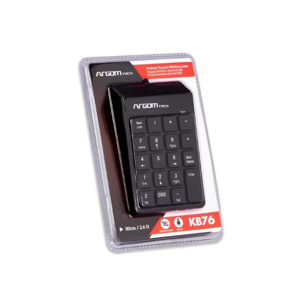 TECLADO NUMERICO ARGON KEY PAD USB/ 19 TECLAS/ NEGRO - Image 2