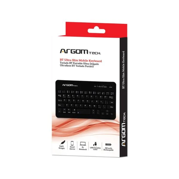 Teclado Portatil Argom Ultra Slim / Inalambrico Bluetooth Color Negro ARG-KB-0203 - Image 4