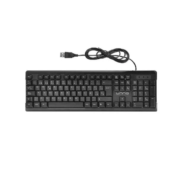 Teclado Unno Tekno Usb Español Negro KB6701BK - Image 2