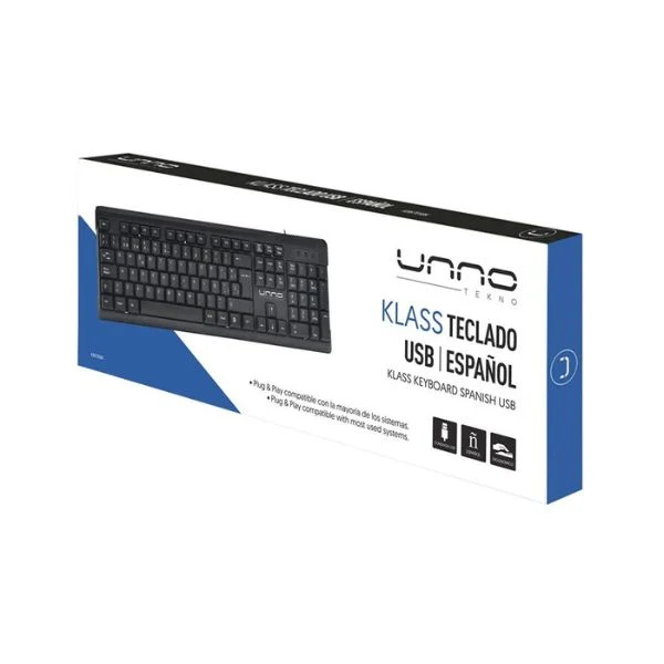 Teclado Unno Tekno Usb Español Negro KB6701BK - Image 3