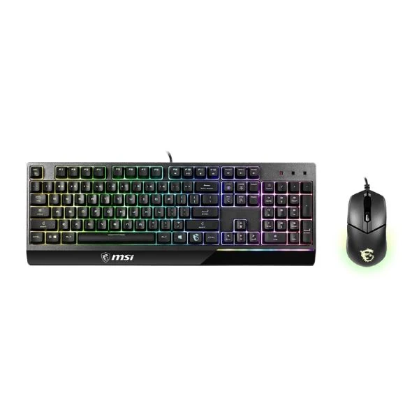Teclado y Mouse MSI Vigor GK30, Teclado RGB GK30 de 6 zonas y mouse para juegos GM11, 5000 DPI,  Combo Black