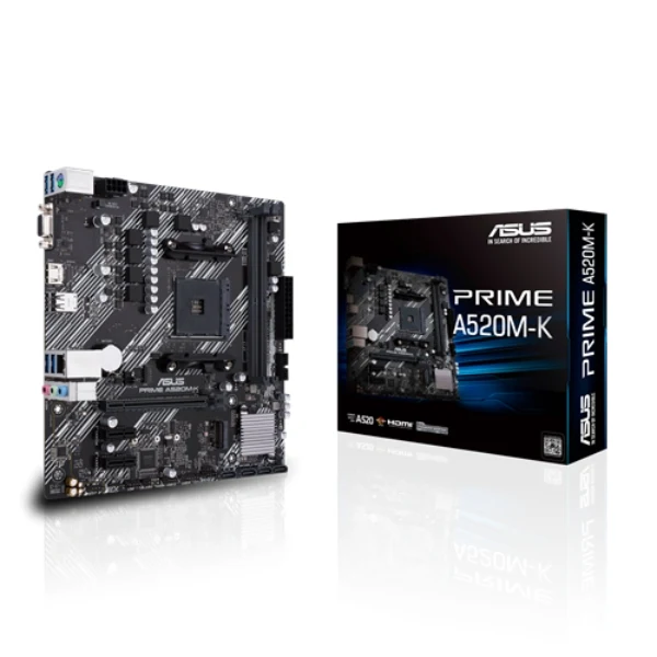 Tarjeta Madre ASUS PRIME A520M-K - MicroATX - Socket AMD AM4 - 2xDDR4-4600 - M.2 - 3xPCIe - HDMI/D-Sub - 6xUSB - 90MB1500-M0EAY0