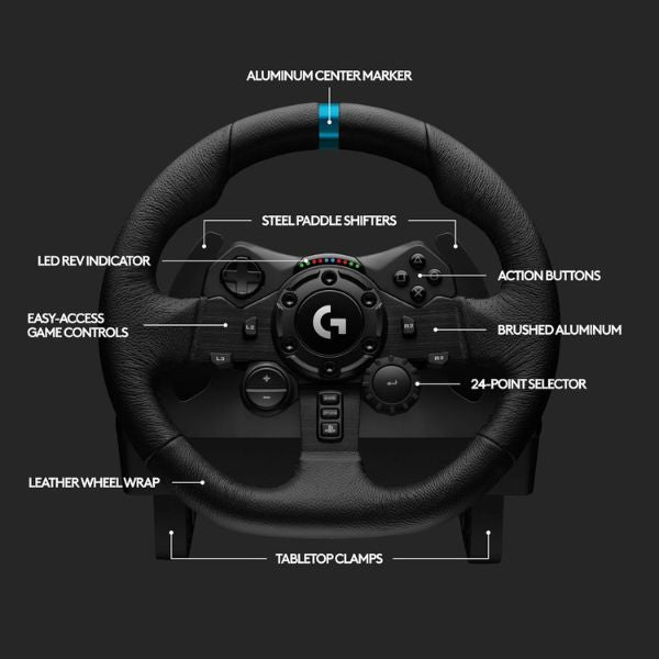 Volante y Pedales Logitech G923 Trueforce para PlayStation y PC - PS5, PS4, Negro - Image 8